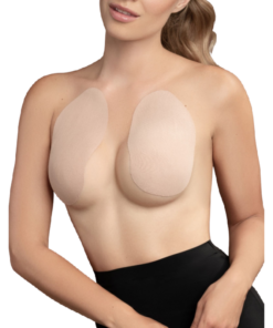BYE BRA BREAST LIFT PADS + 3 PAIRS OF SATIN NIPPLE COVERS BEIGE