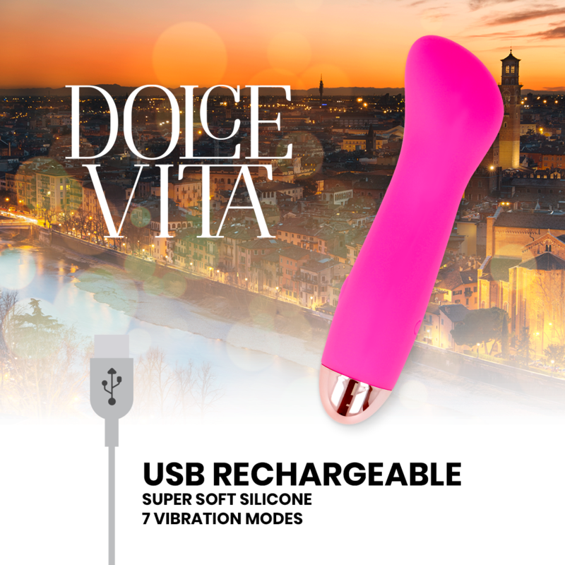 DOLCE VITA - RECHARGEABLE VIBRATOR ONE PINK 7 SPEED - Image 5