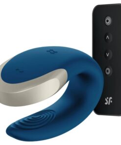 SATISFYER - DOUBLE LOVE LUXURY PARTNER VIBRATOR BLUE