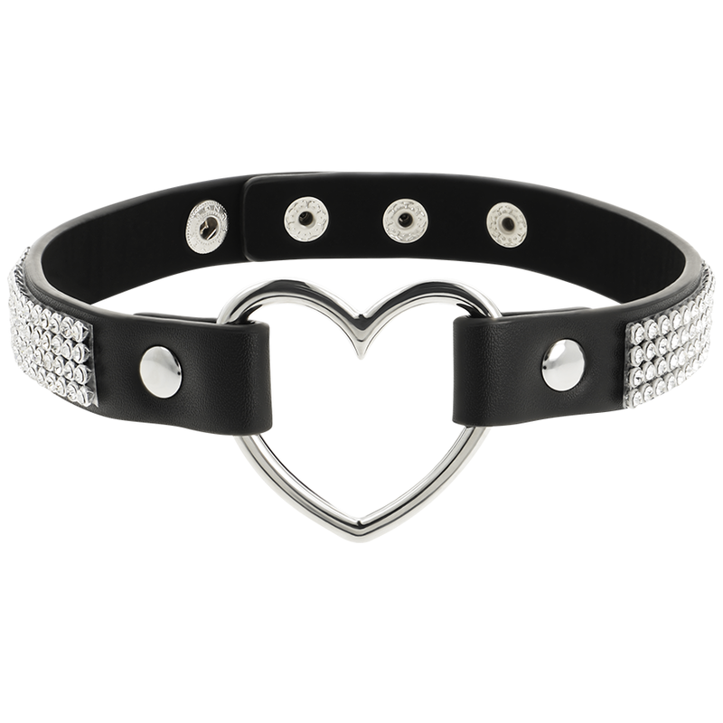 COQUETTE CHIC DESIRE - VEGAN LEATHER CHOKER WITH HEART - Image 3