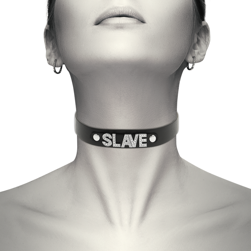 COQUETTE CHIC DESIRE - SLAVE VEGAN LEATHER CHOKER - Image 2