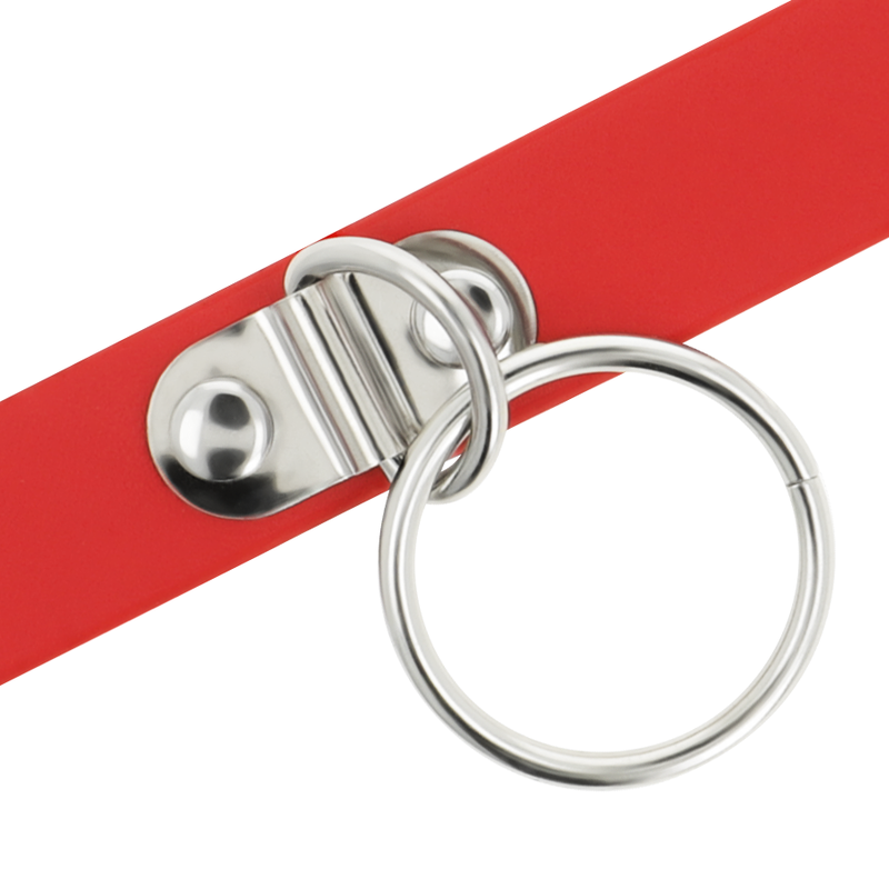 COQUETTE CHIC DESIRE - RED VEGAN LEATHER NECKLACE WOMAN FETISH ACCESSORY - Image 5