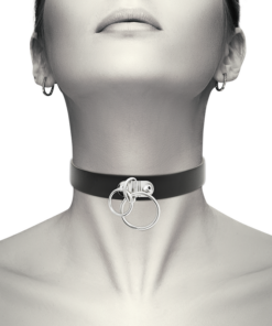 Alternative view of COQUETTE CHIC DESIRE - DOUBLE RING VEGAN LEATHER CHOKER