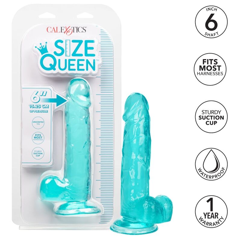 CALEXOTICS - SIZE QUEEN DILDO BLUE 15.3 CM - Image 3