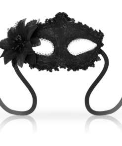 OHMAMA - ANTIZAZ MASKS VENETIAN STYLE SIDE FLOWER - BLACK