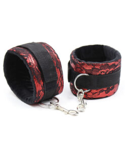 OHMAMA FETISH - VELVET HANDCUFFS WITH NYLON TAPE