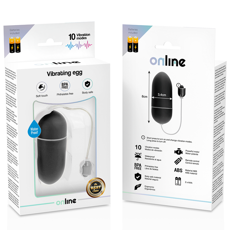 ONLINE - WATERPROOF VIBRATING EGG BLACK - Image 4