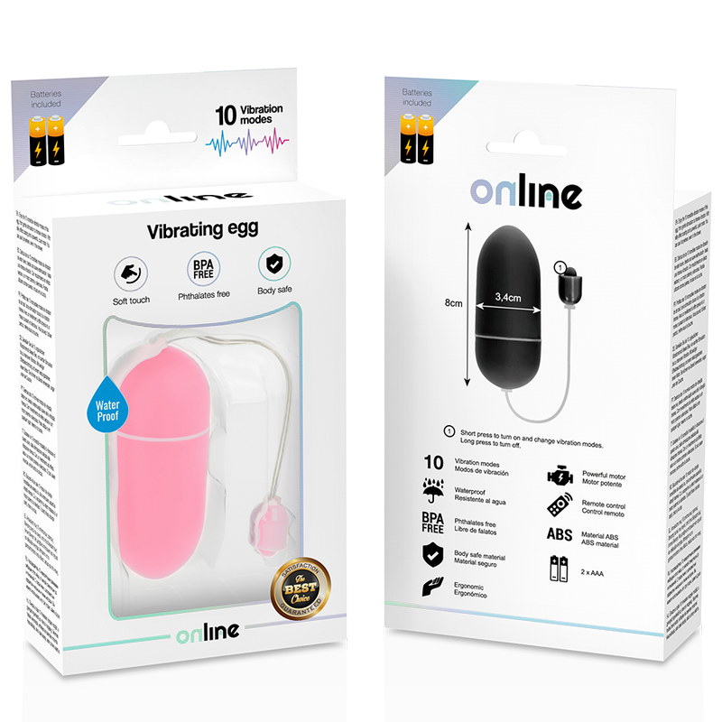 ONLINE - WATERPROOF VIBRATING EGG PINK - Image 4