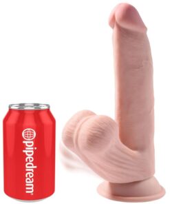 Alternative view of KING COCK - PLUS 3D DILDO SWINGING BALLS 24.5 CM LIGHT SKIN