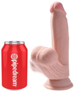 Alternative view of KING COCK - PLUS 3D DILDO SWINGING BALLS 15.2 CM LIGHT SKIN
