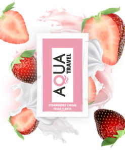 AQUA TRAVEL - STRAWBERRY CREAM FLAVOUR WATERBASED LUBRICANT 6 ML