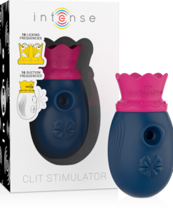 INTENSE - CLITORIS STIMULATOR 10 SUCTION AND LICKING MODES - BLUE