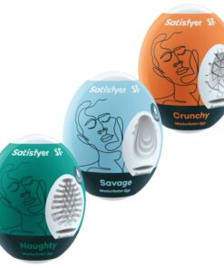 SATISFYER - 3 MASTURBATOR EGGS NAUGHTY, SAVAGE  CRUNCHY