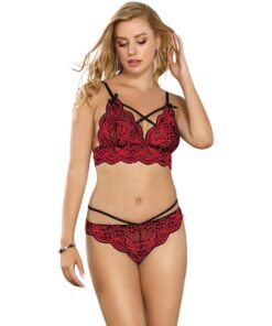 SUBBLIME TWO PIECES SET LACE TOP AND PANTIES S/M