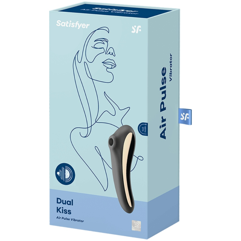 SATISFYER - DUAL KISS AIR PULSE VIBRATOR BLACK - Image 4