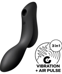 SATISFYER CURVY TRINITY 2 AIR PULSE VIBRATOR - BLACK