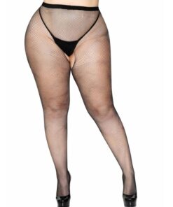 Alternative view of LEG AVENUE - MESH PANTS WITH CROTCH OPENING PLUS