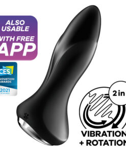 SATISFYER ROTATOR PLUG 1+ VIBRATING PLUG APP - BLACK