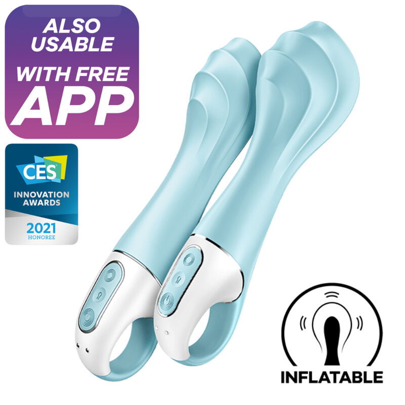 SATISFYER - AIR PUMP VIBRATOR 5+ INFLATABLE G-SPOT VIBRATOR APP BLUE - Image 2