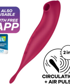 SATISFYER TWIRLING PRO+ AIR PULSE STIMULATOR  VIBRATOR APP - RED