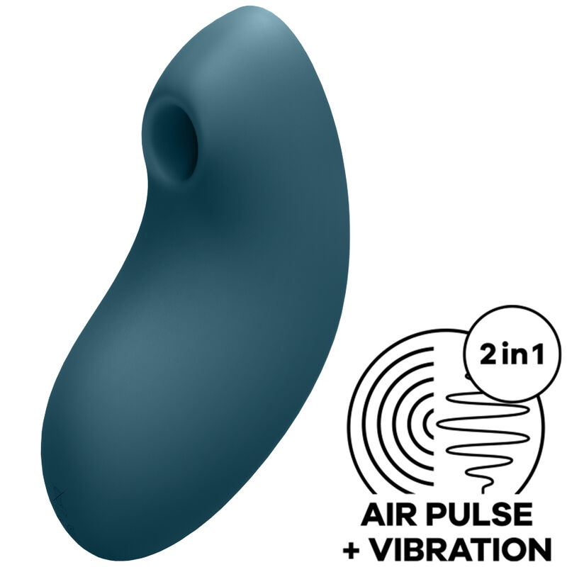 SATISFYER VULVA LOVER 2 AIR PULSE STIMULATOR VIBRATOR - BLUE
