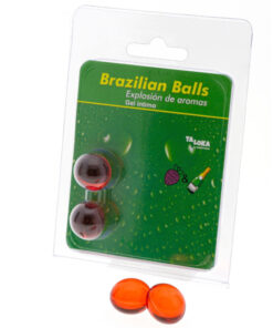 TALOKA - 2 BRAZILIAN BALLS STRAWBERRIES  CHAMPAGNE INTIMATE GEL