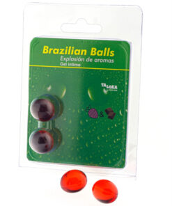 TALOKA - 2 BRAZILIAN BALLS STRAWBERRY  CHOCOLATE INTIMATE GEL