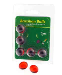 TALOKA - 5 BRAZILIAN BALLS STRAWBERRIES  CHAMPAGNE INTIMATE GEL