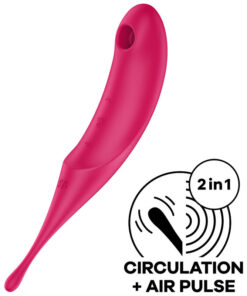 SATISFYER TWIRLING PRO AIR PULSE STIMULATOR  VIBRATOR - RED