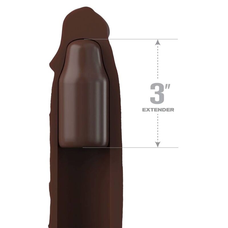 FANTASY X- TENSIONS - PIPEDREAMS SLEEVE 22,86 CM + 7,62 CM PLUG BROWN - Image 2