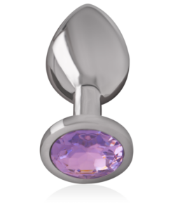 Alternative view of INTENSE - ALUMINUM METAL ANAL PLUG WITH VIOLET CRYSTAL SIZE L