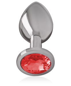 Alternative view of INTENSE - ALUMINUM METAL ANAL PLUG WITH RED CRYSTAL SIZE S