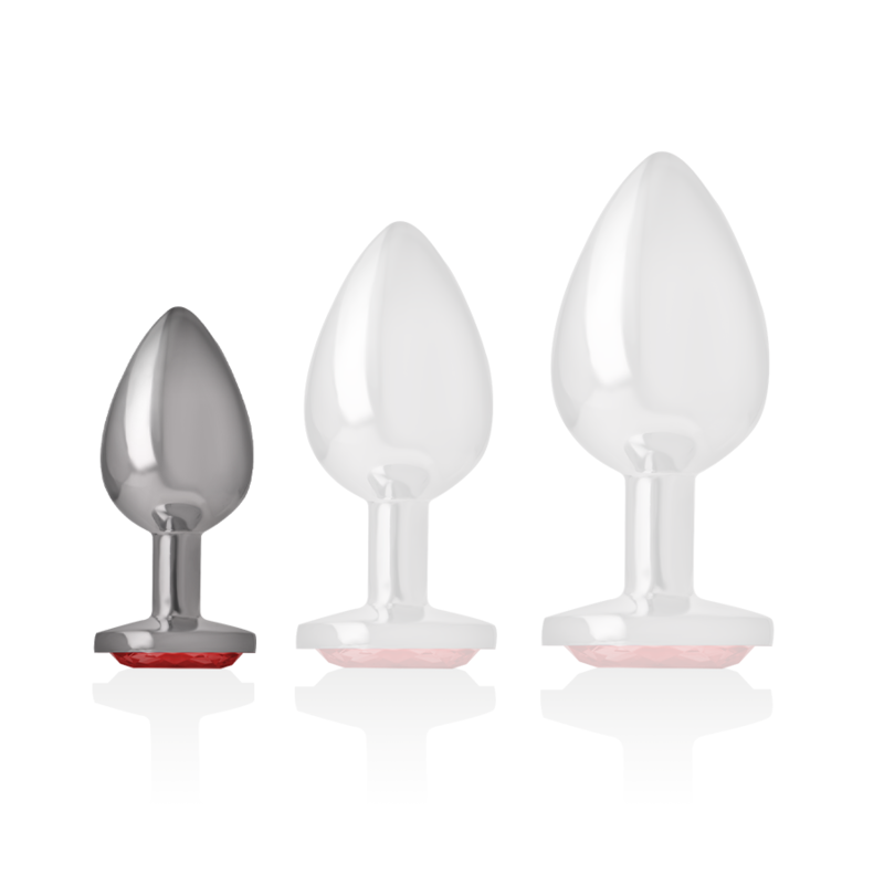 INTENSE - ALUMINUM METAL ANAL PLUG WITH RED CRYSTAL SIZE S - Image 5