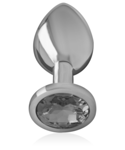 Alternative view of INTENSE - ALUMINUM METAL ANAL PLUG WITH BLACK CRYSTAL SIZE S