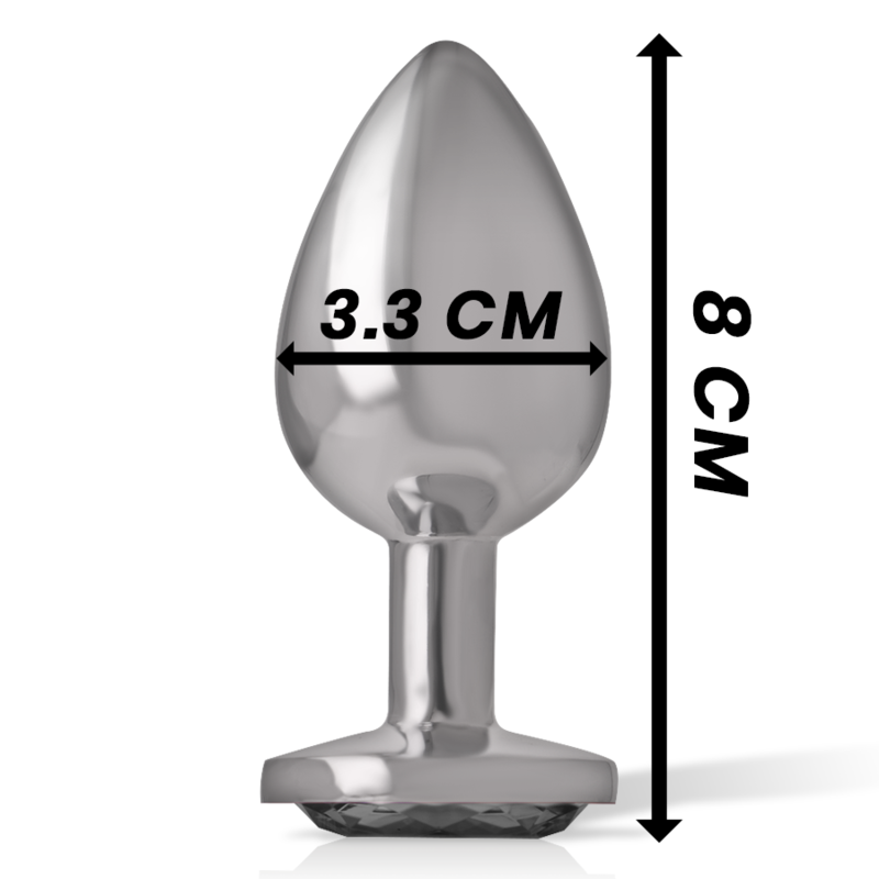 INTENSE - ALUMINUM METAL ANAL PLUG WITH BLACK GLASS SIZE M - Image 4