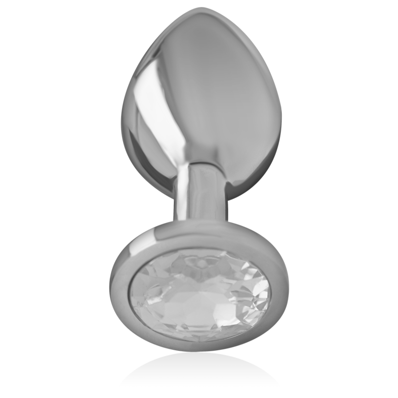 INTENSE - ALUMINUM METAL ANAL PLUG WITH SILVER CRYSTAL SIZE S - Image 2