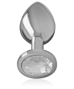 Alternative view of INTENSE - ALUMINUM METAL ANAL PLUG WITH SILVER CRYSTAL SIZE M