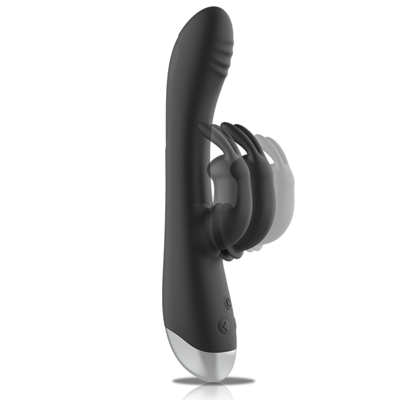 BLACKSILVER - DJ. ADAM RECHARGEABLE SILICONE RABBIT STIMULATOR BLACK - Image 4