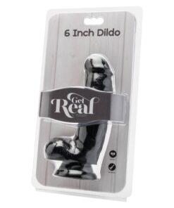 Alternative view of GET REAL - DILDO 12 CM WITH BALLS BLACK
