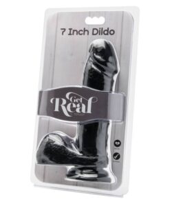 Alternative view of GET REAL - DILDO 18 CM WITH BALLS BLACK