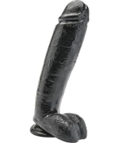 GET REAL - DILDO 25,5 CM WITH BALLS BLACK