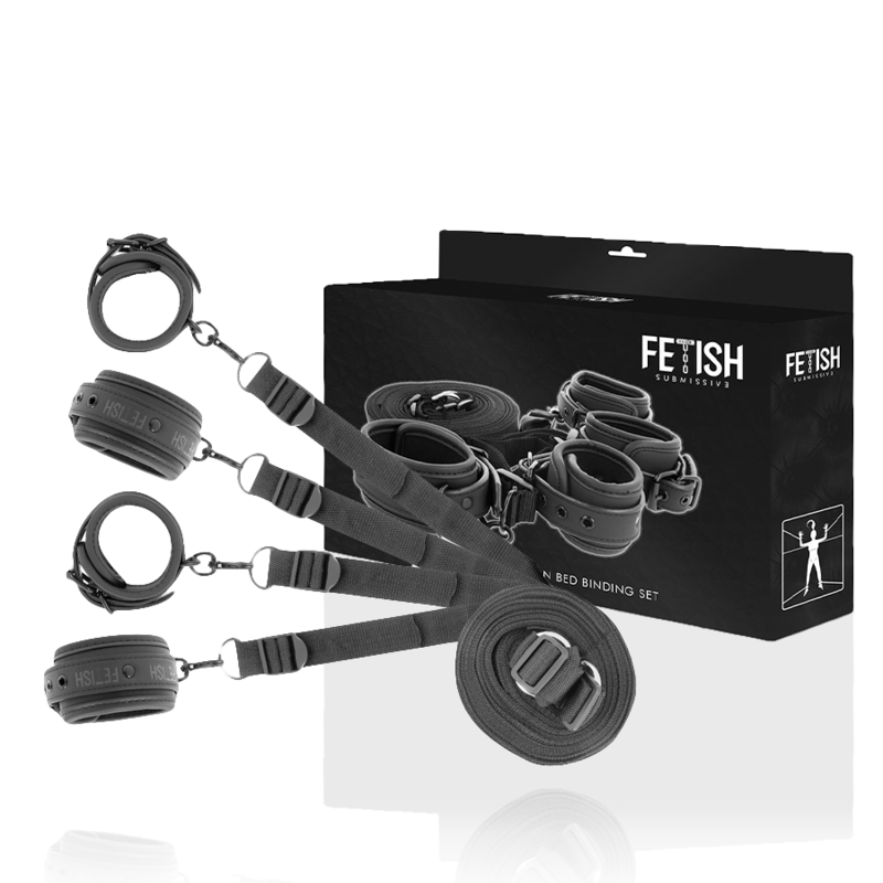 FETISH SUBMISSIVE - SET OF HANDCUFFS AND TIES WITH NOPRENE LINING - Image 2