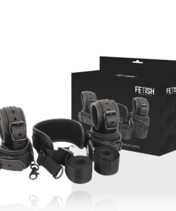 Alternative view of FETISH SUBMISSIVE - MASTER POSITION WITH 4 NOPRENE-LINED HANDCUFFS