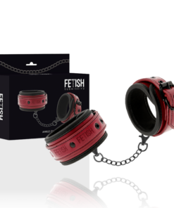 Alternative view of FETISH SUBMISSIVE DARK ROOM - VEGAN LEATHER ANKLE HANDCUFFS WITH NEOPRENE LINING