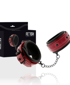 Alternative view of FETISH SUBMISSIVE DARK ROOM - VEGAN LEATHER HANDCUFFS WITH NEOPRENE LINING