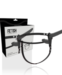 Alternative view of FETISH SUBMISSIVE HARNESS - BLACK DOUBLE PENETRATION