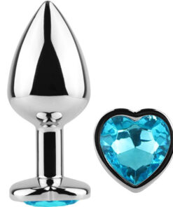 SECRETPLAY - METAL BUTT PLUG BLUE HEART SMALL SIZE 7 CM