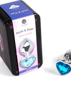 Alternative view of SECRETPLAY - METAL BUTT PLUG BLUE HEART SMALL SIZE 7 CM