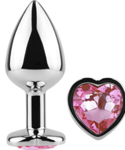 SECRETPLAY - METAL BUTT PLUG FUCHSIA HEART SMALL SIZE 7 CM