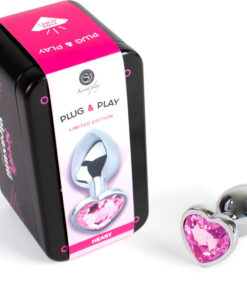 Alternative view of SECRETPLAY - METAL BUTT PLUG FUCHSIA HEART SMALL SIZE 7 CM